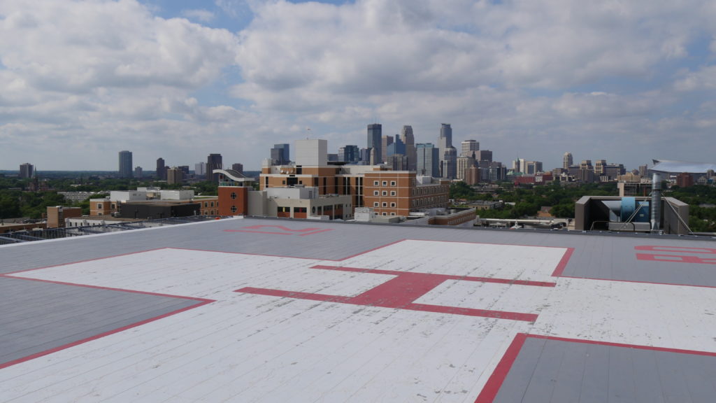 Helipad landing at Abbot