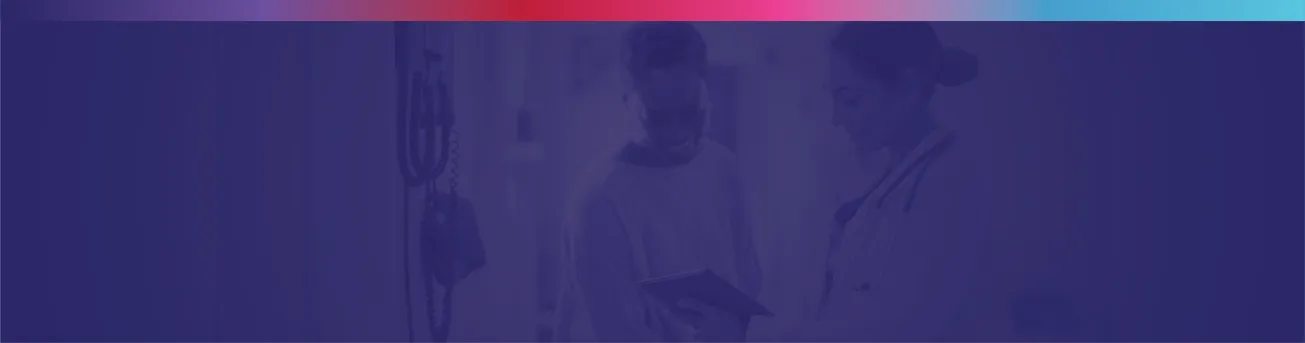 banner depicting a patient with physician