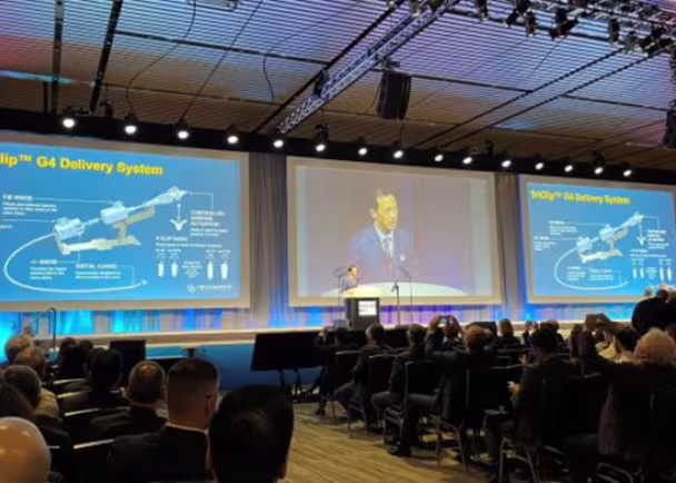 Dr. Sorajja on stage