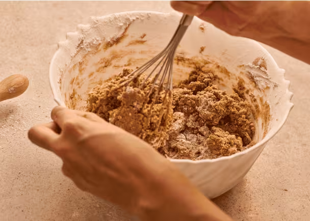 mixing cookie dough