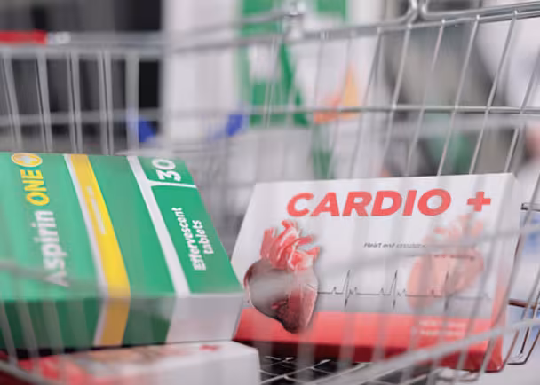 aspirin in shopping cart