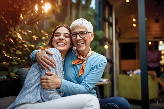 women hugging