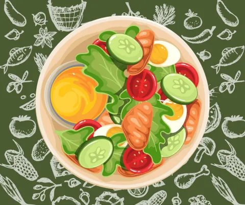 nutrition salad graphics