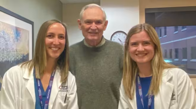 Mike with research staff