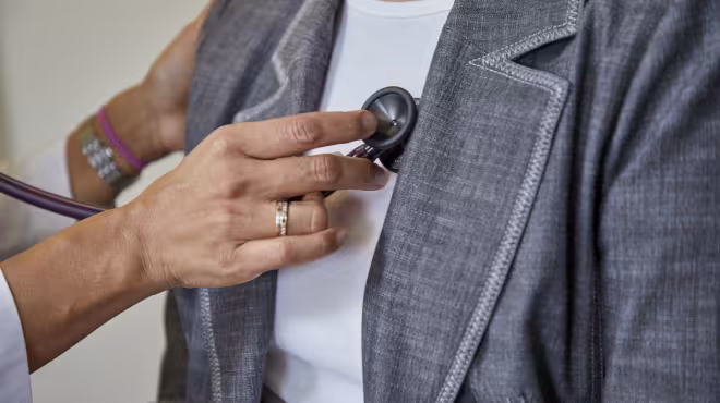 stethoscope listening to heart