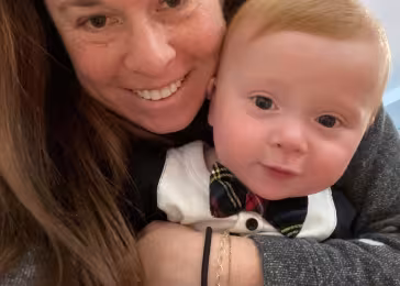 Jess Gottlieb and baby close up