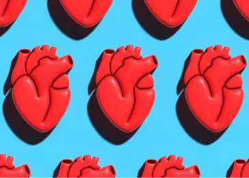 Repeating pattern of hearts.